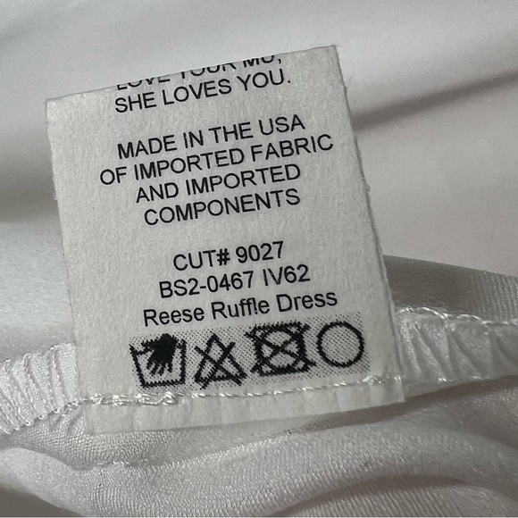 Show Me Your MuMu Ivory Satin Reese Ruffle Dress Small - Picture 9 of 12